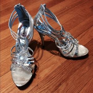 Silver Studded High Heels