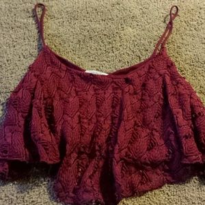 Maroon Crop Top