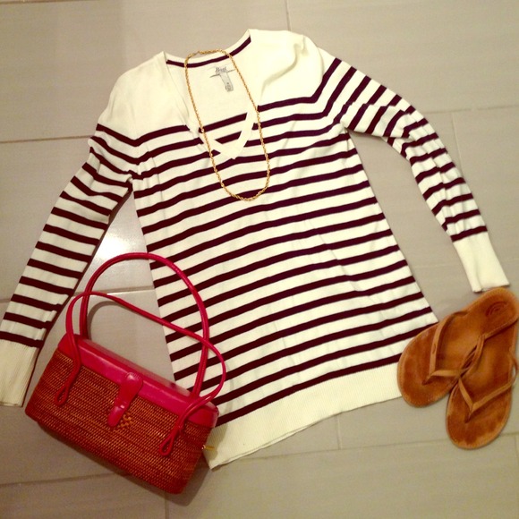 Striped Navy and Cream cotton sweater