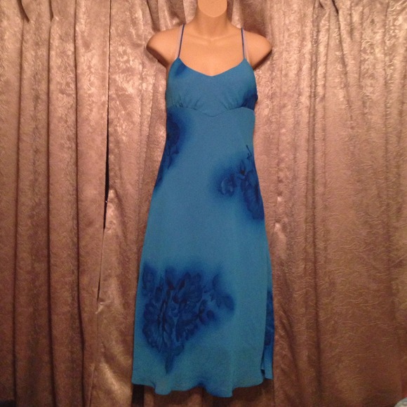 Blue Hawaiian flowy dress