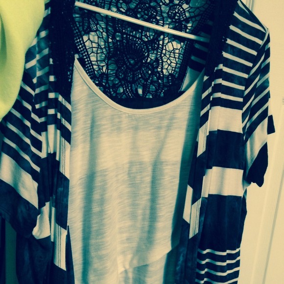 Cardigan built in shirt