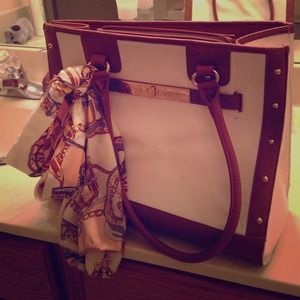 Brown and cream Aldo handbag