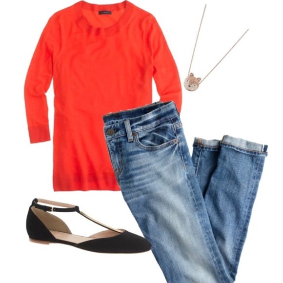 J. Crew Sweaters - J. Crew Factory sweater tunic in vibrant flame.