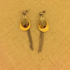 Stainless steel gold and silver earrings.