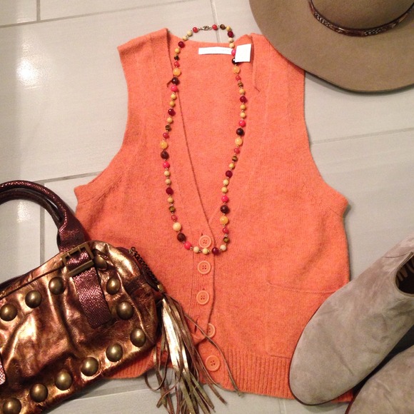 🌟Anthropologie🌟 Orange Wool Vest
