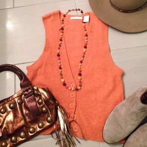 🌟Anthropologie🌟 Orange Wool Vest