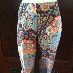 Ann Taylor Loft silk paisley Capri pants