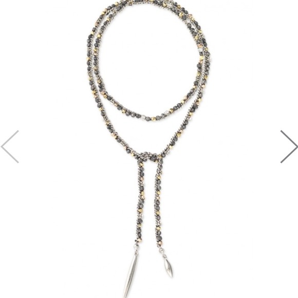 Zoe lariat mixed metal necklace