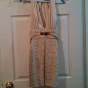 BeBe Sexy/classy Cream Dress