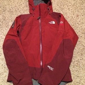 Red north face summit series jacket