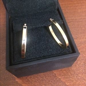 14k gold oval hoop earrings
