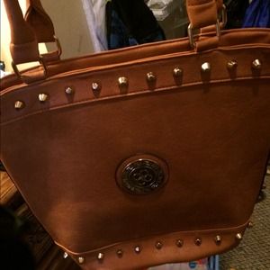 Brown tote bag