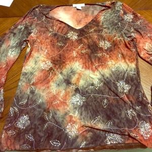 Super adorable top with glittery designs NWOT