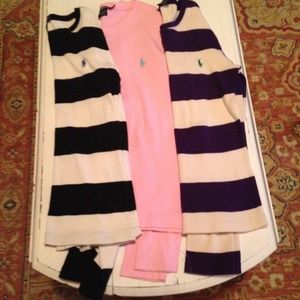 3 long sleeve Ralph Lauren Polo shirts