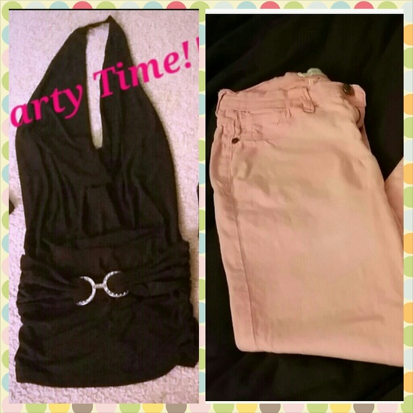 **Bundled** Sexy black dress & pink skinny jeans