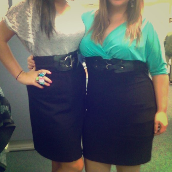 Teal and Black Dress with Belt 👗