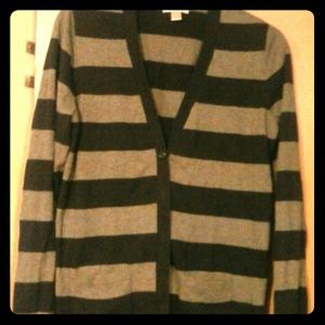 Navy and gray long cardigan