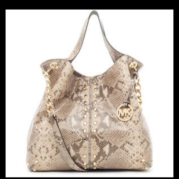 Authenic Michael Kors  python leather bag
