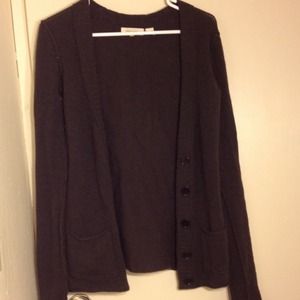 Cashmere dark brown cardigan