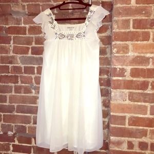 Ivory beaded chiffon dress