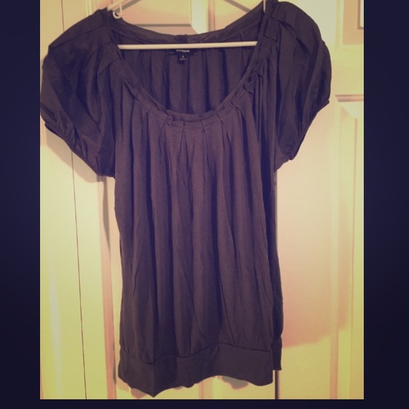 Express Grey Banded Waist Top - Picture 1 of 1