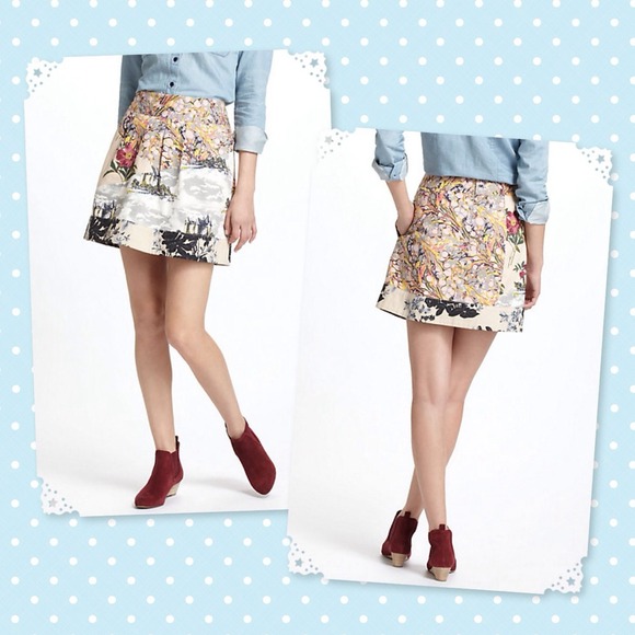 Anthropologie Flora Fortress Skirt