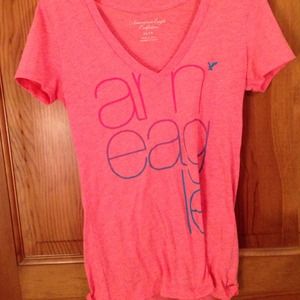 Coral American eagle Vee neck