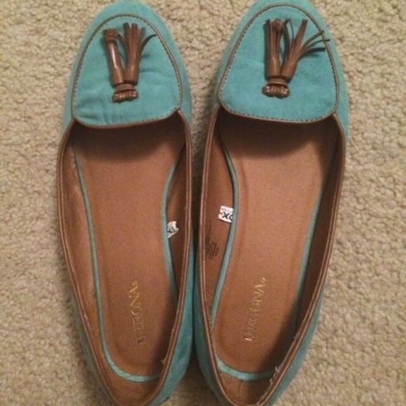 Aqua Tassel Loafers