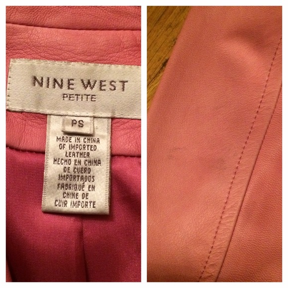 Pink Buttery Soft Leather Jacket W Ruched Waist - Picture 4 of 5