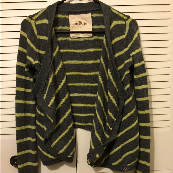 Hollister Grey and Yellow Cardigan