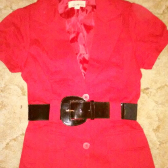 Red short sleeve business jacket
