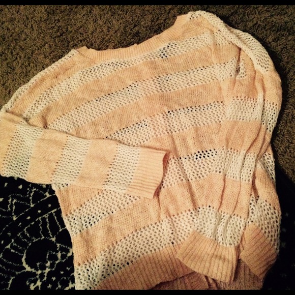 light pink and white striped sweater