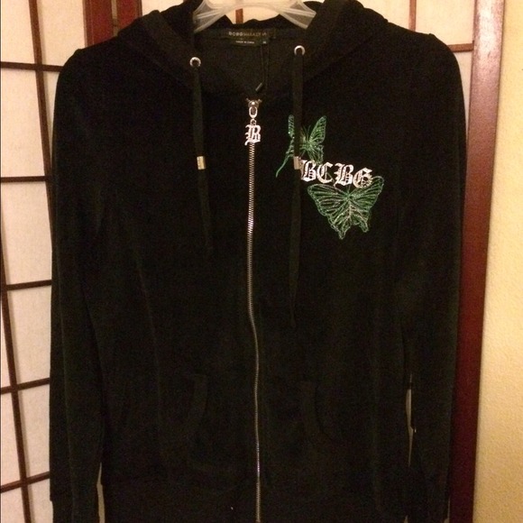 BCBG Black/Green Velour Jacket - Picture 1 of 3