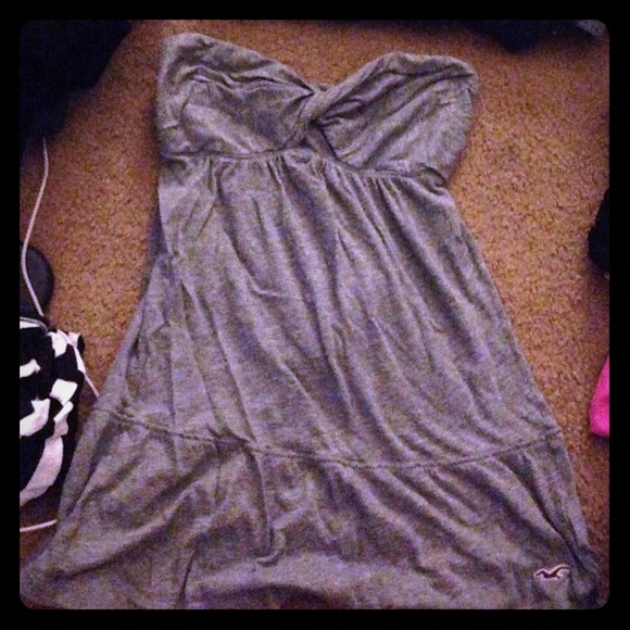 Strapless Grey Hollister Top