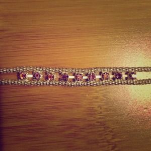 Purple Crystal Metal Bracelet