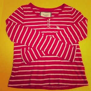 Red Striped Long Sleeve by Abercrombie & Fitch