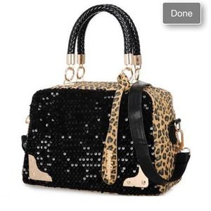 Sequin and leopard fashion purse 👜