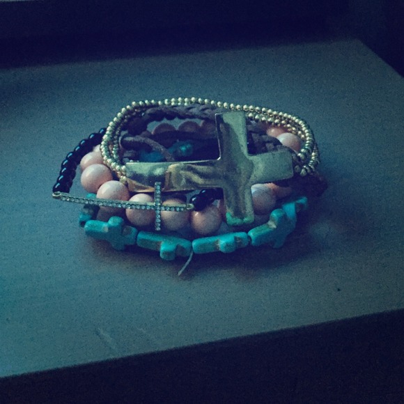 Five set cross bracelet.