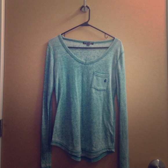 Long sleeve, teal, burnout shirt