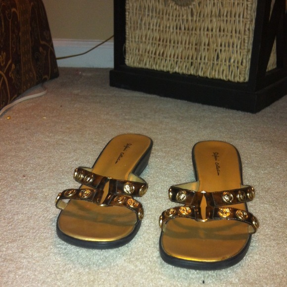 Pretty ornate slip on sandals