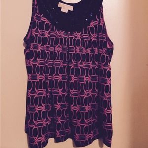 Michael Kors Hot Pink & Black Tank