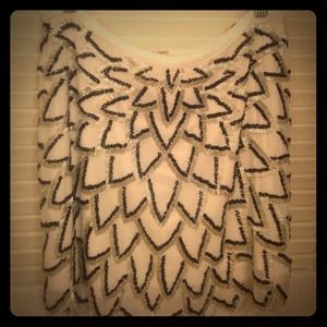 Black and white sequin skirt