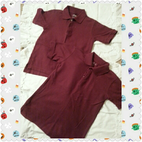 2 Toddler boy 5 School Uniform Shirts