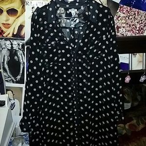 Black & Creme Polka Dot Sheer Dress XXL