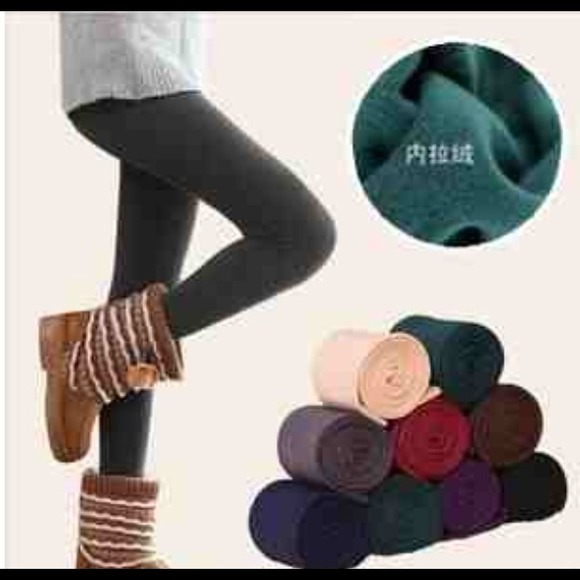 White Comfy Warm Leggings. - Picture 3 of 4