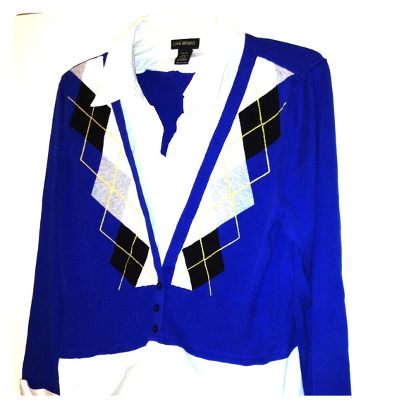 Lane Bryant Argyle sweater and blouse set 22/24