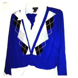 Lane Bryant Argyle sweater and blouse set 22/24