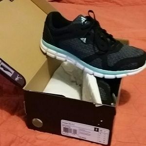 Black and Frost Blue Addidas running sneaker