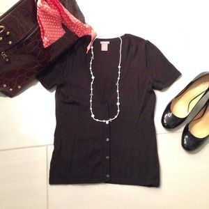 ⭐️Ann Taylor⭐️ Black Short Sleeve Cardigan