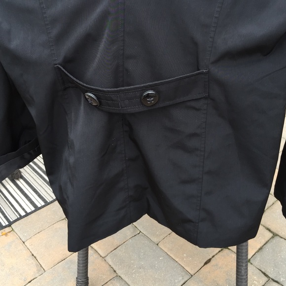Black double breasted lined rain coat - Picture 3 of 3
